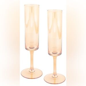 Karma Vintage Flute in amber luster set of 2 / 5.5 ounces each - NWT
